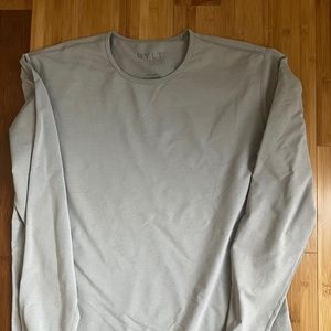Bylt Drop Cut Long Sleeve light Gray Tee Shirt Sz Large